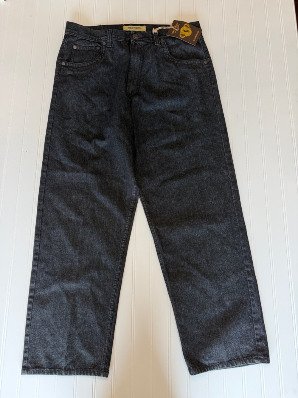 Men's Relaxed Bronson Jeans in Washed Black - Size 38x32 New‎ Baggy